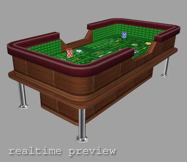 Craps Table Low Poly Low-poly 3D model_3