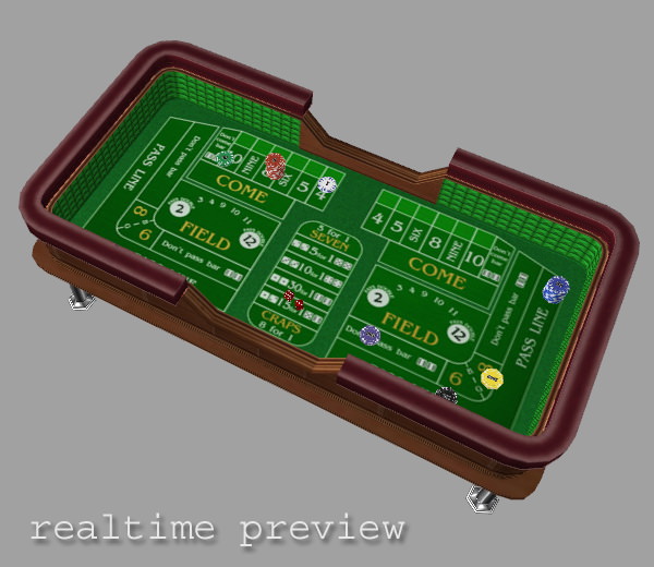Craps Table Low Poly Low-poly 3D model_2