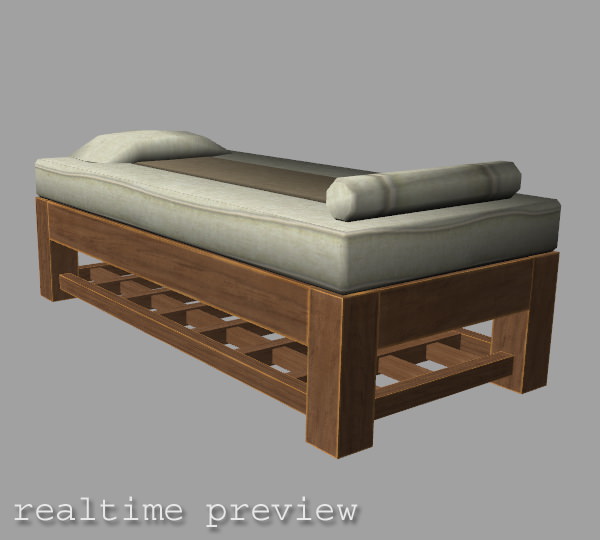 Massage Bed Low Poly Low-poly 3D model_3