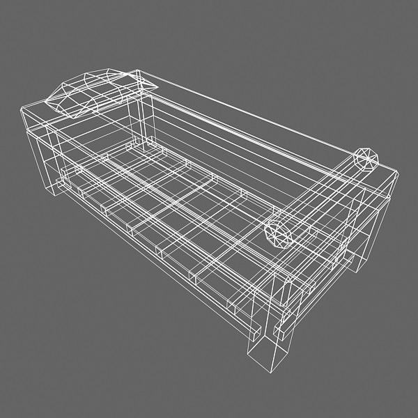 Massage Bed Low Poly Low-poly 3D model_5