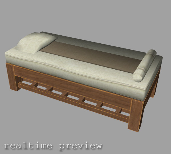 Massage Bed Low Poly Low-poly 3D model_1