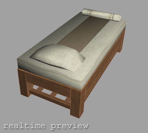 Massage Bed Low Poly Low-poly 3D model_2