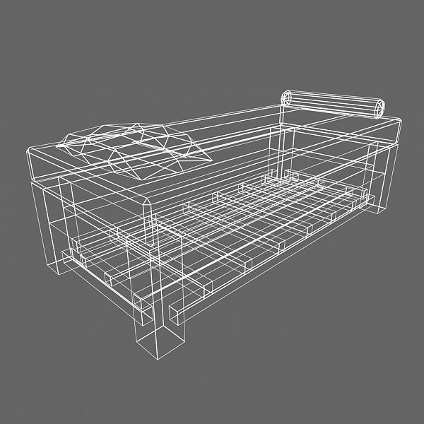 Massage Bed Low Poly Low-poly 3D model_4