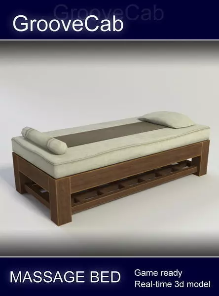 Massage Bed Low Poly Low-poly 3D model_0