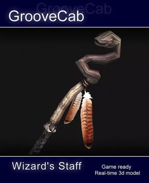 Wizard s Staff Low-poly 3D model