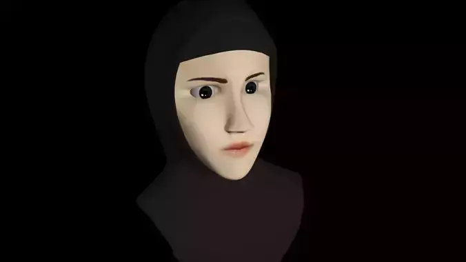 girl indo Low-poly 3D model