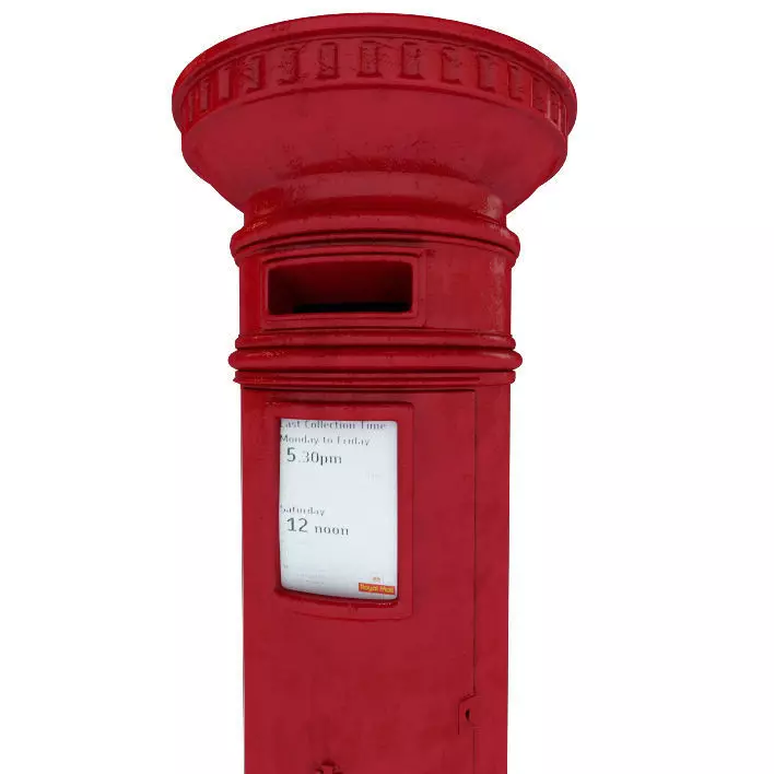 Royal Mail London Postbox 3D model_0