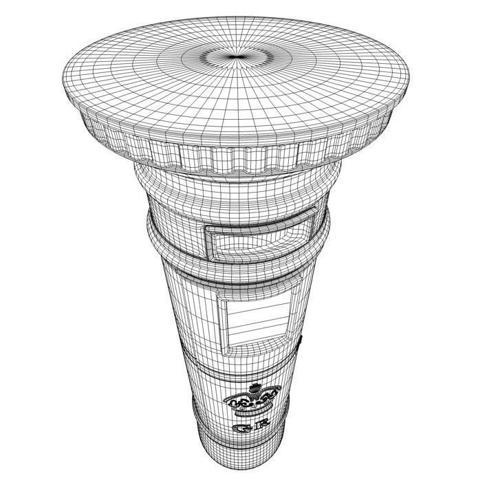 Royal Mail London Postbox 3D model_5