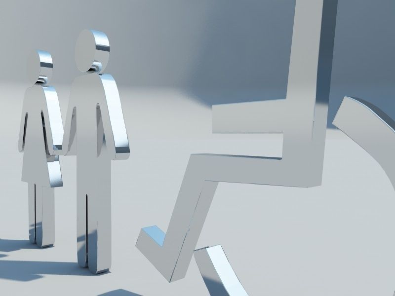 Toilet signs 3D model_2