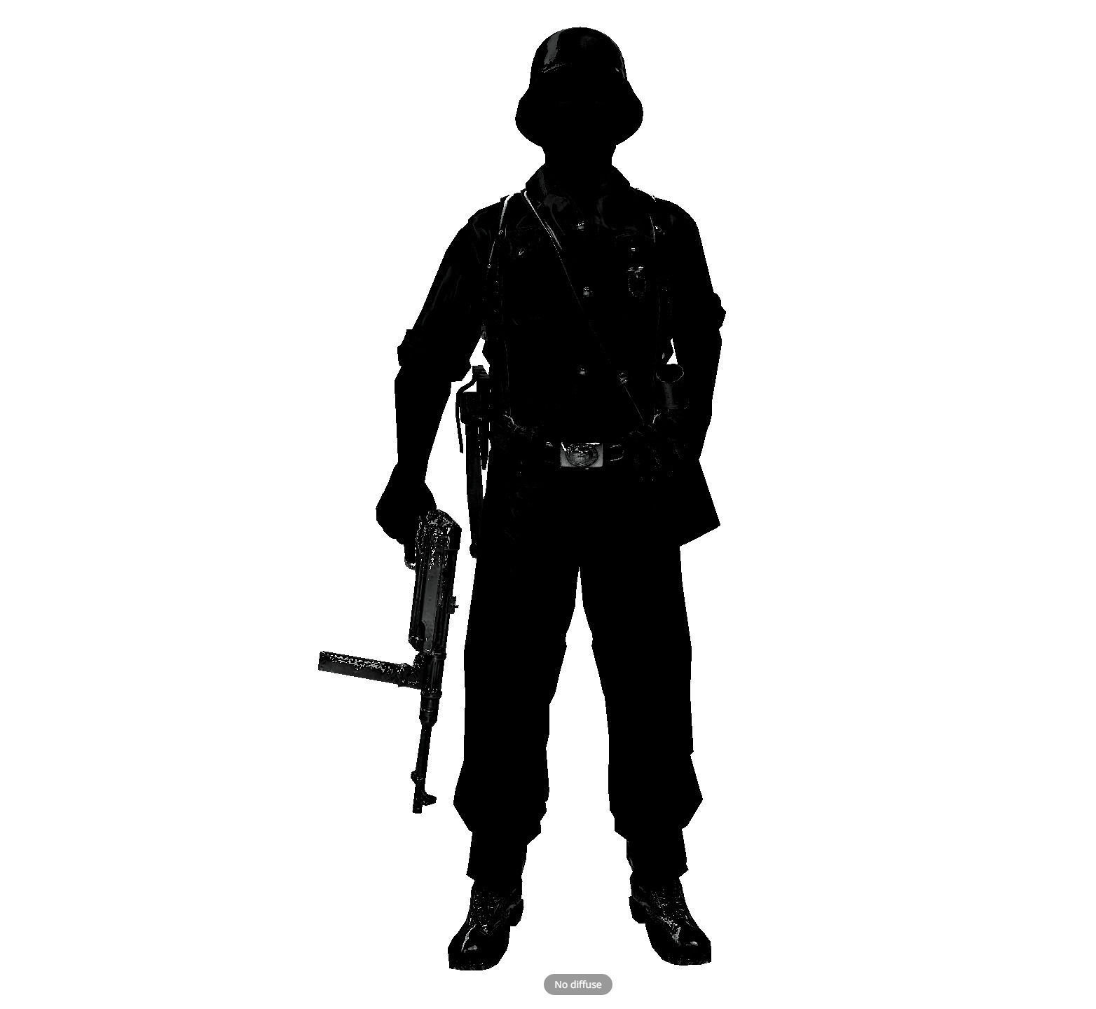 WWII German Soldier Low-poly 3D model_16