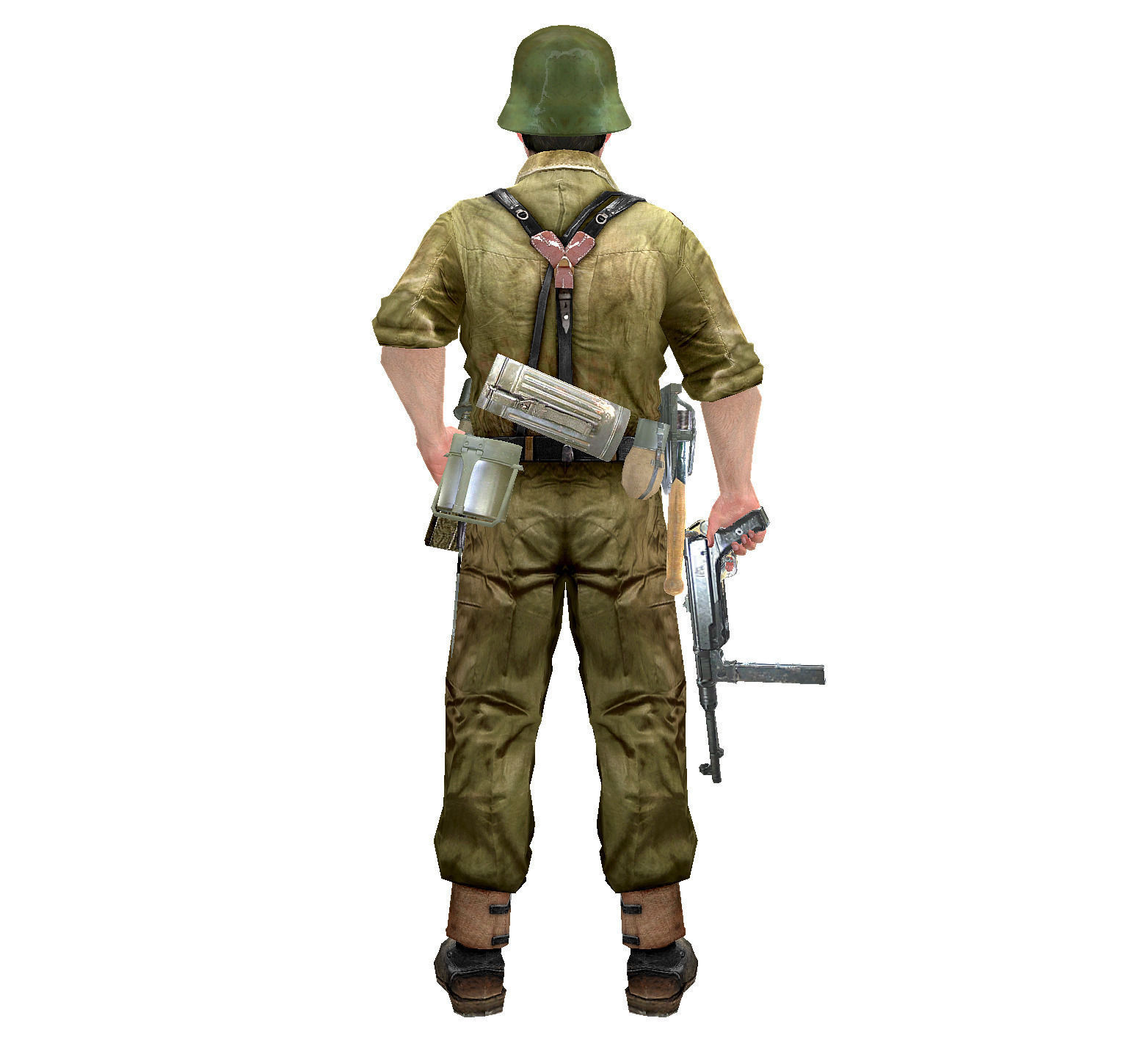 WWII German Soldier Low-poly 3D model_7