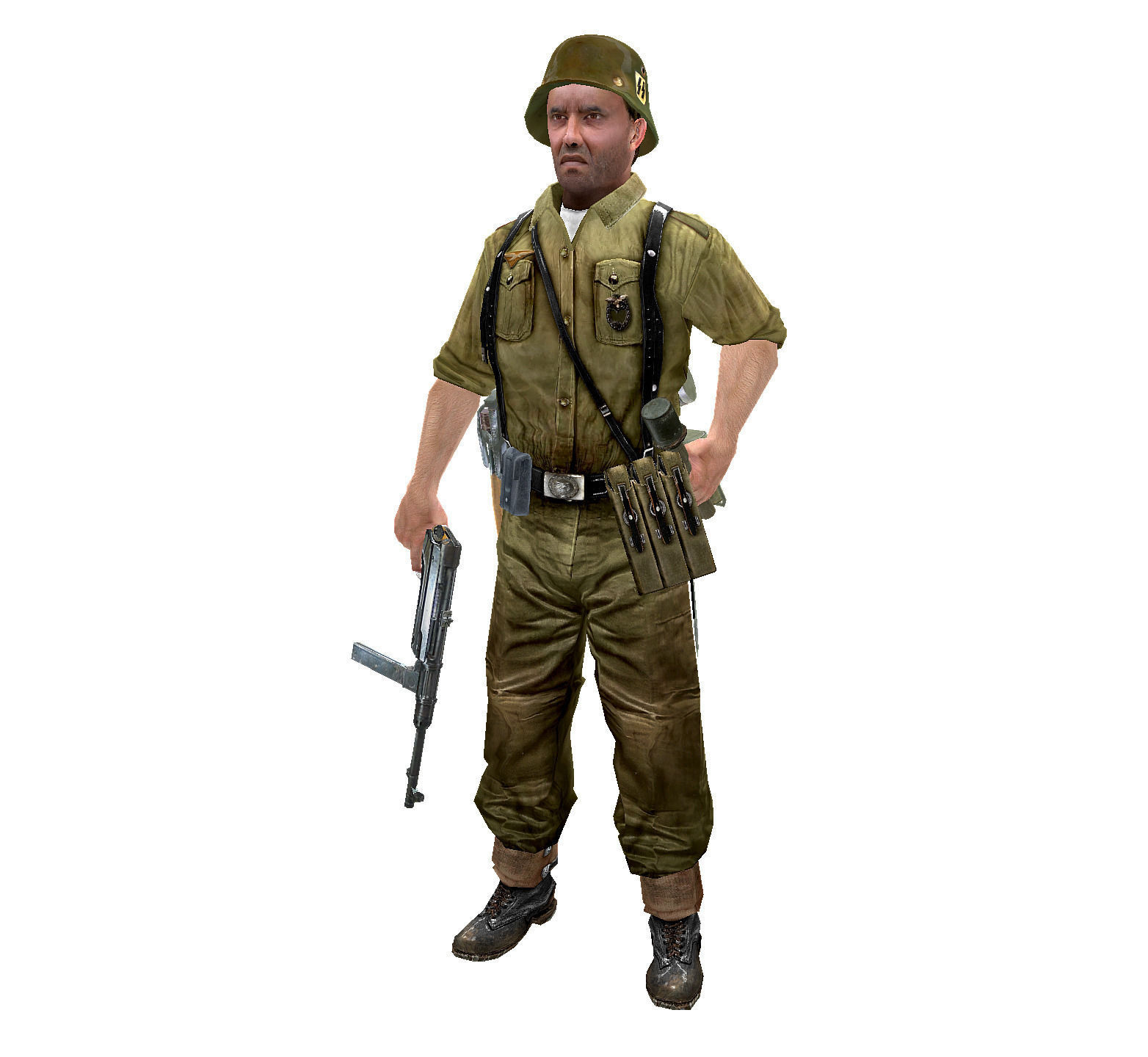 WWII German Soldier Low-poly 3D model_9