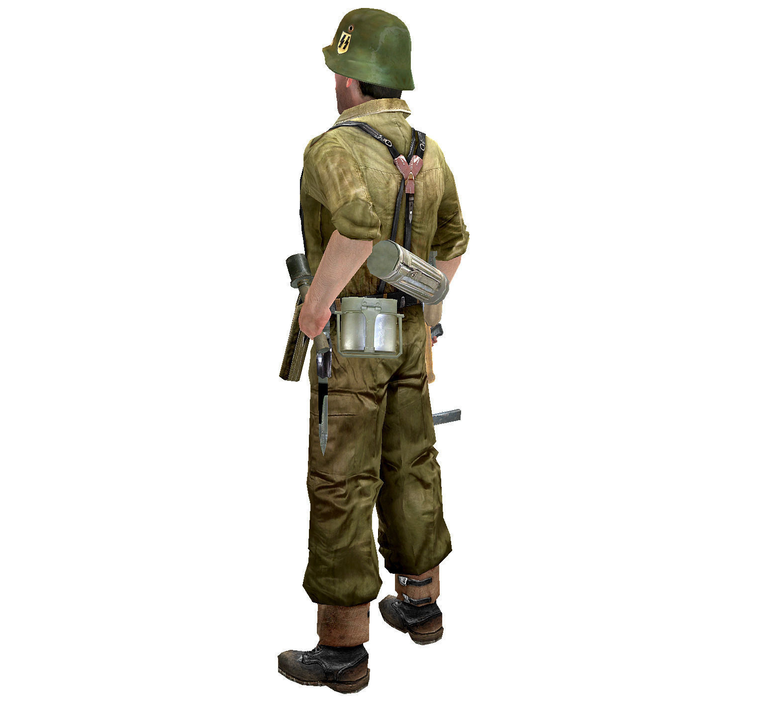 WWII German Soldier Low-poly 3D model_8