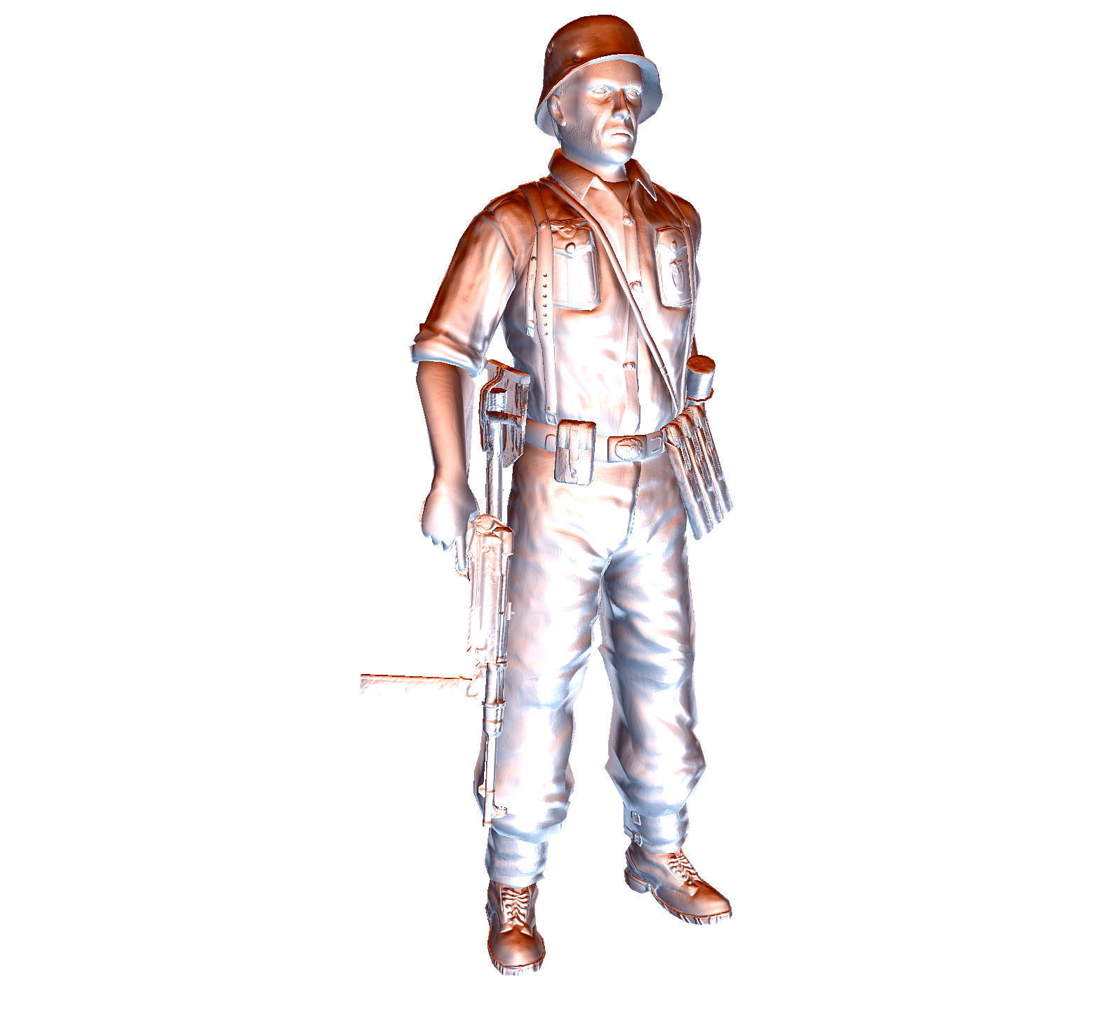 WWII German Soldier Low-poly 3D model_13