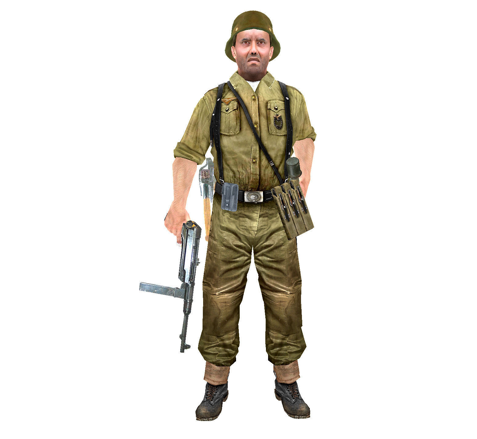 WWII German Soldier Low-poly 3D model_14