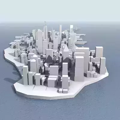 New York City Manhattan 3D Model Low-poly 3D model