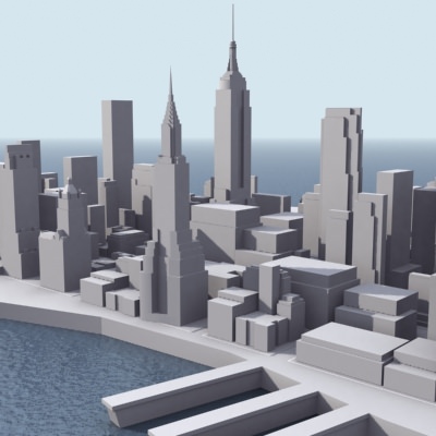 New York City Manhattan 3D Model 3D Model Game ready .max ...