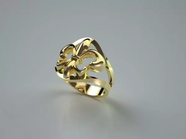 Fleur de Lys Ring 3D print model_0