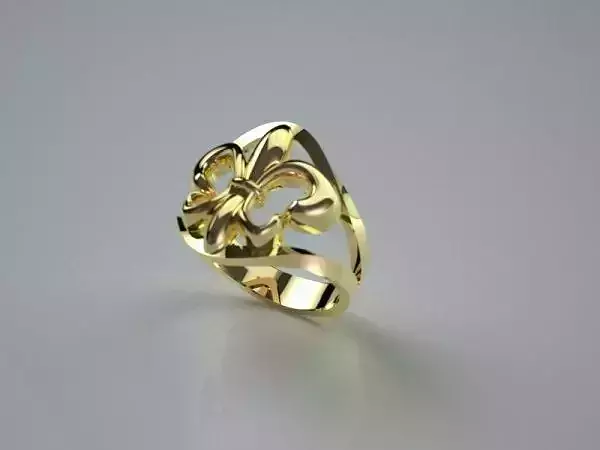Fleur de Lys Ring 3D print model