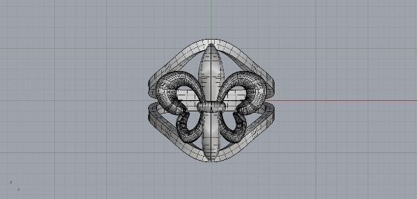 Fleur de Lys Ring 3D print model_1