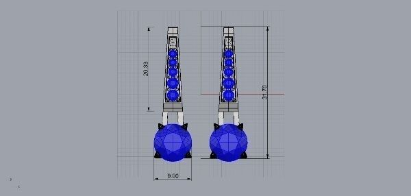  Earrings techno  3D print model_1