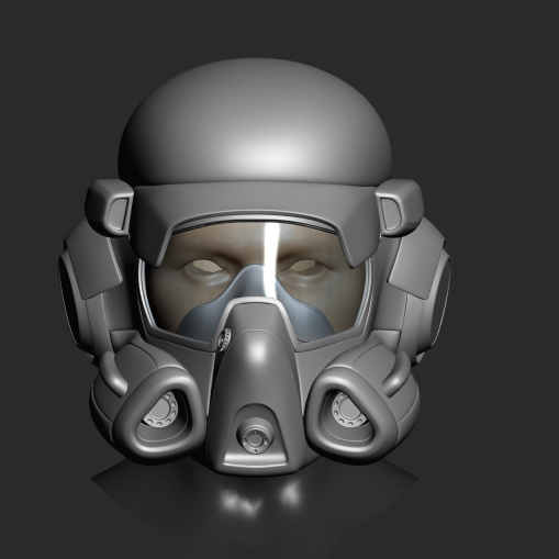 Helmet - scifi 3D model_1