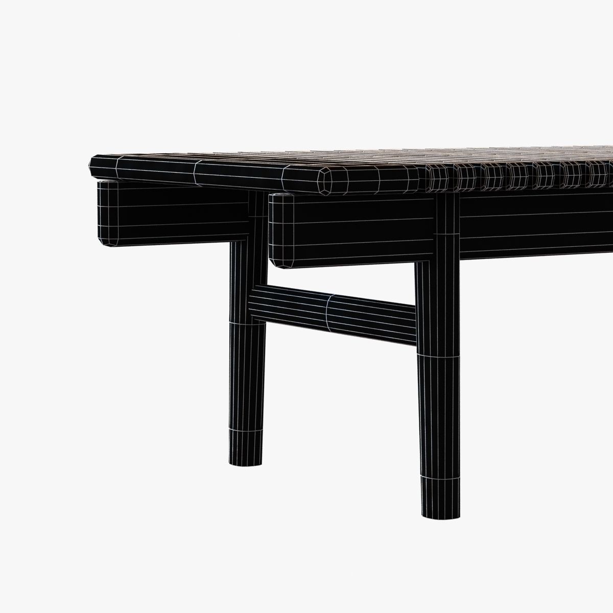 kayak bench by hans wegner 3D model_8