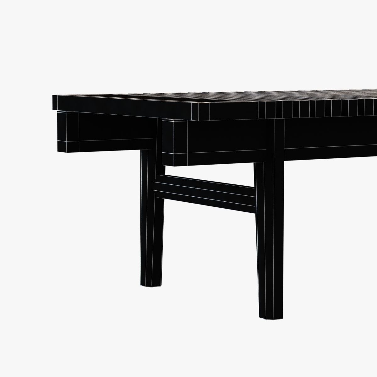 kayak bench by hans wegner 3D model_5
