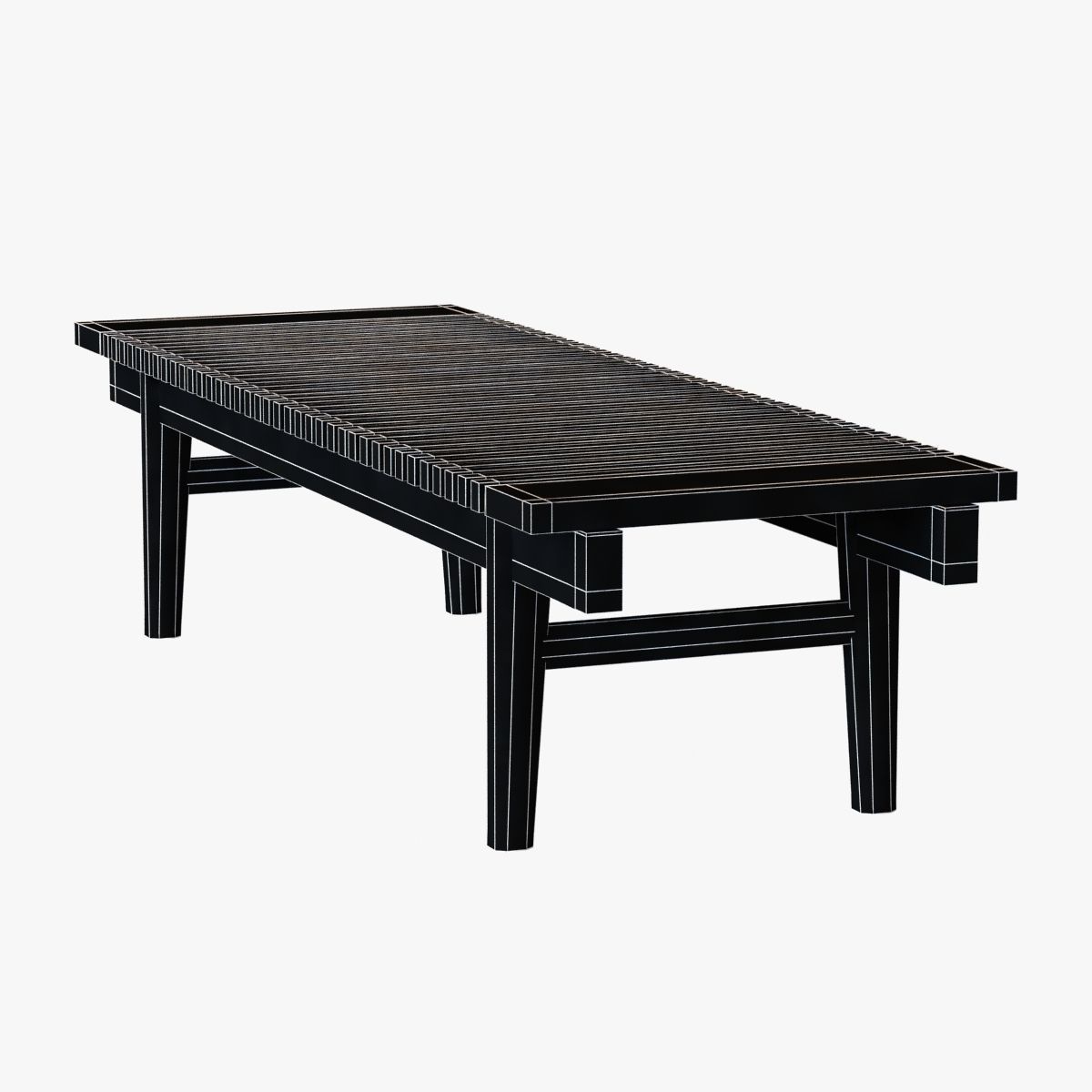 kayak bench by hans wegner 3D model_6