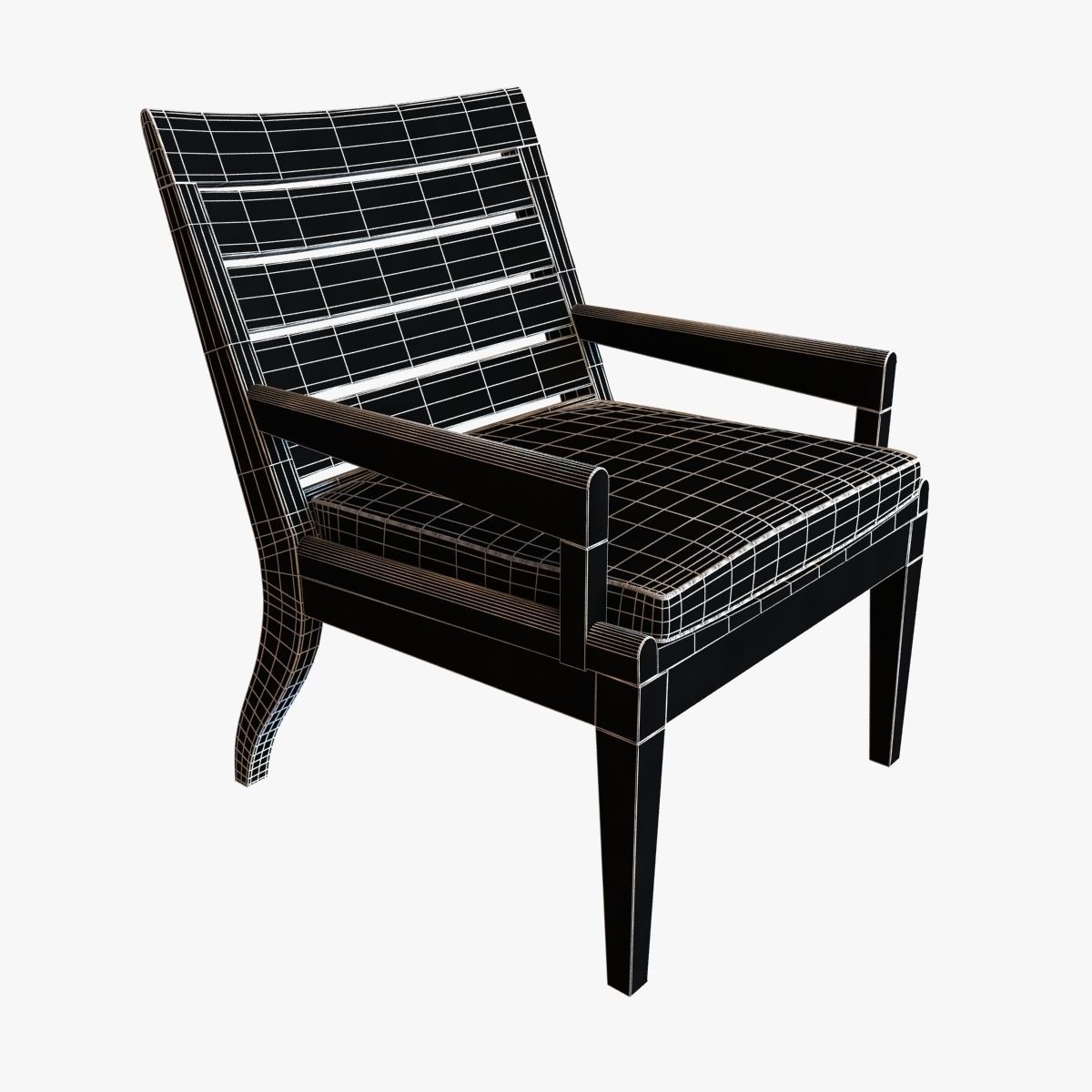 holly hunt  Barts ile de re lounge chair 3D model_7