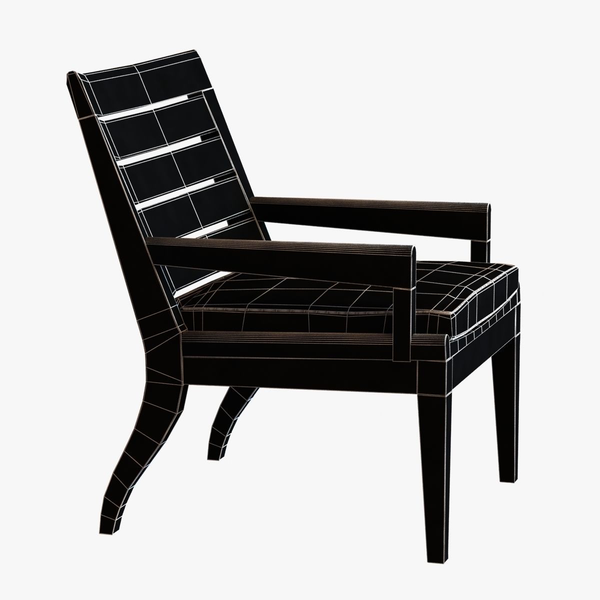 holly hunt  Barts ile de re lounge chair 3D model_5