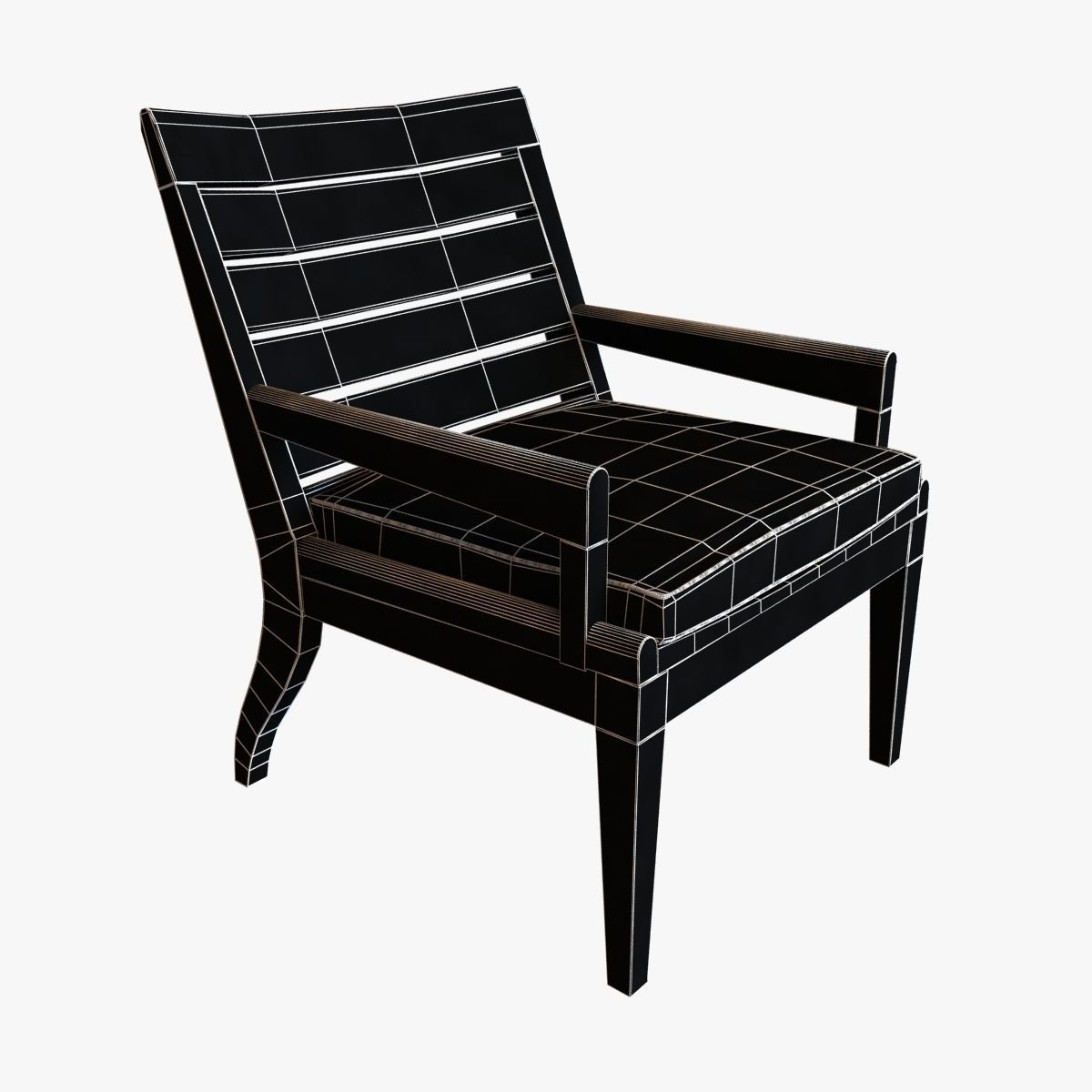 holly hunt  Barts ile de re lounge chair 3D model_8