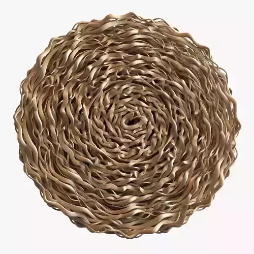 wall wood rounded decorative element 3D model