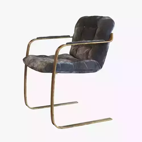 Cantilever Lounge Chair Solid Brass 3D model