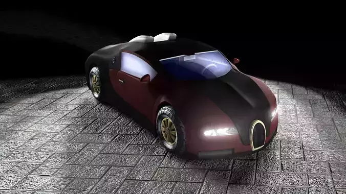 Bugatti Veyron 3D model with interior Free low-poly 3D model