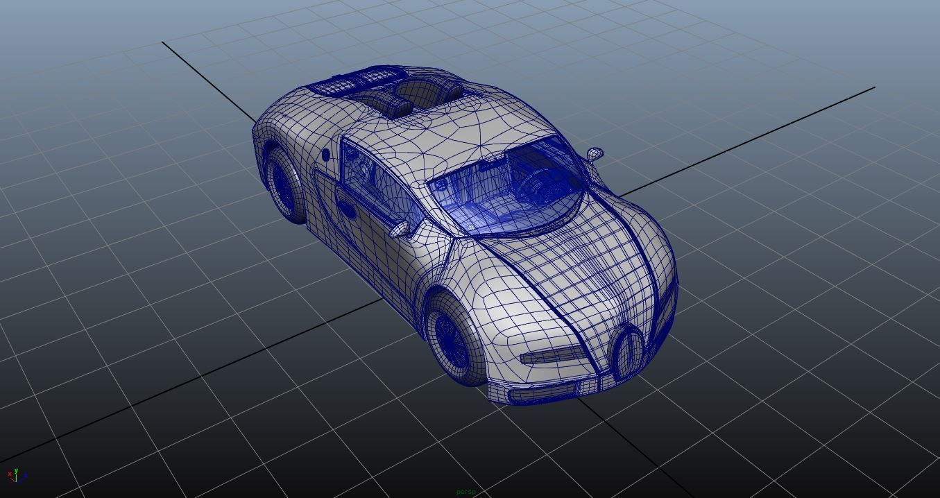 Bugatti Veyron 3D model with interior Free low-poly 3D model_8