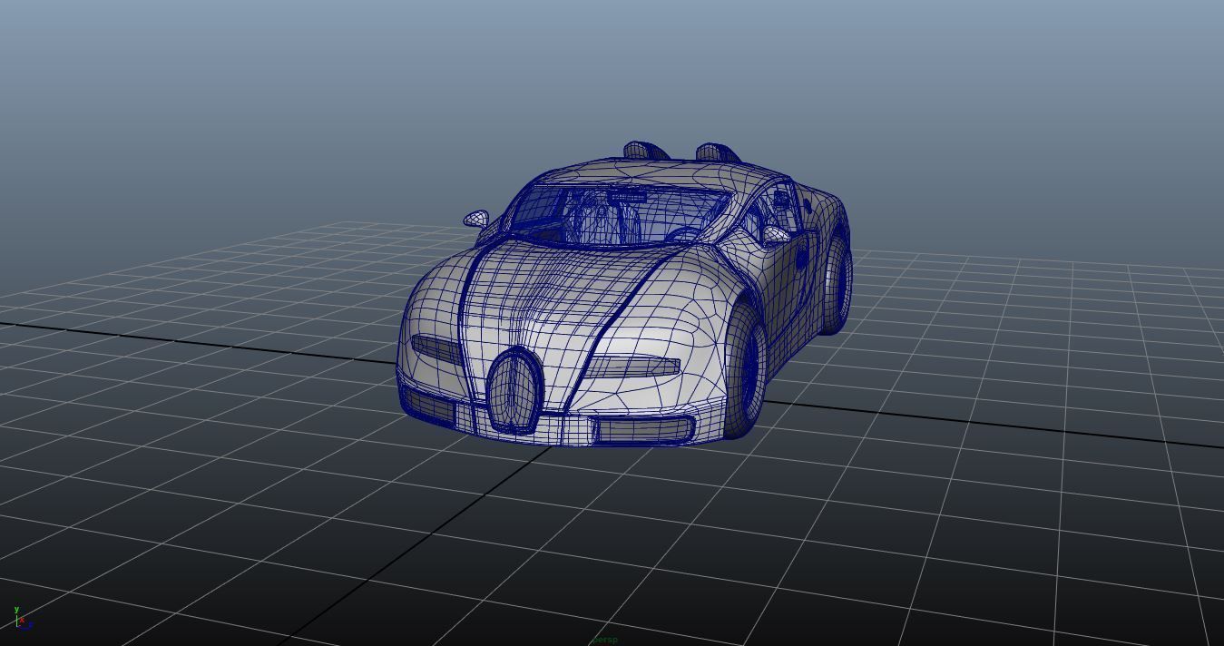 Bugatti Veyron 3D model with interior Free low-poly 3D model_9