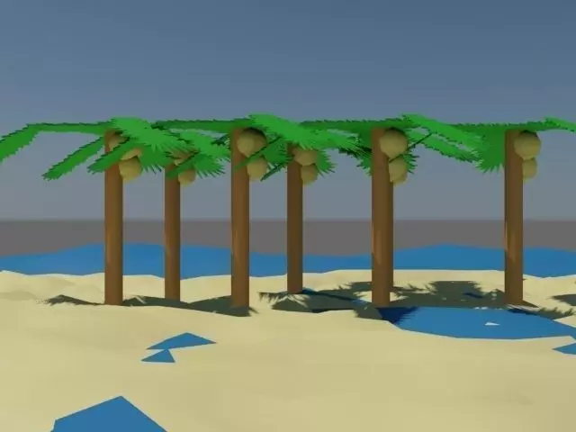 coconut trees  Free low-poly 3D model_0