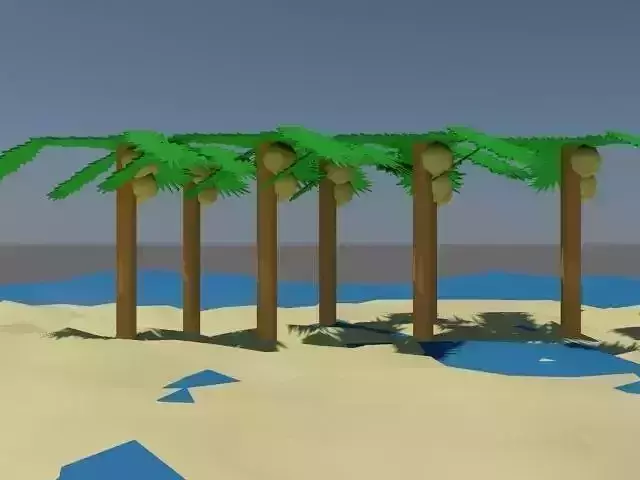 coconut trees  Free low-poly 3D model