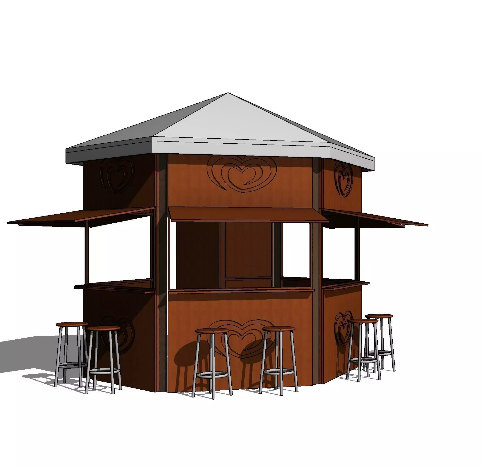 Algida stand kiosk gazebo 3D model