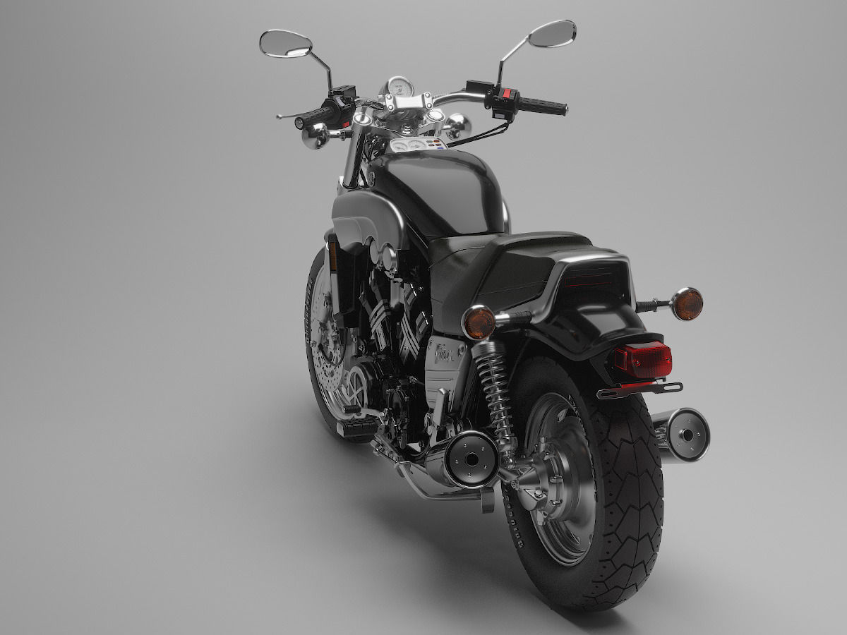 Classic Motorcycle Yamaha V-Max 1200 3D model_3