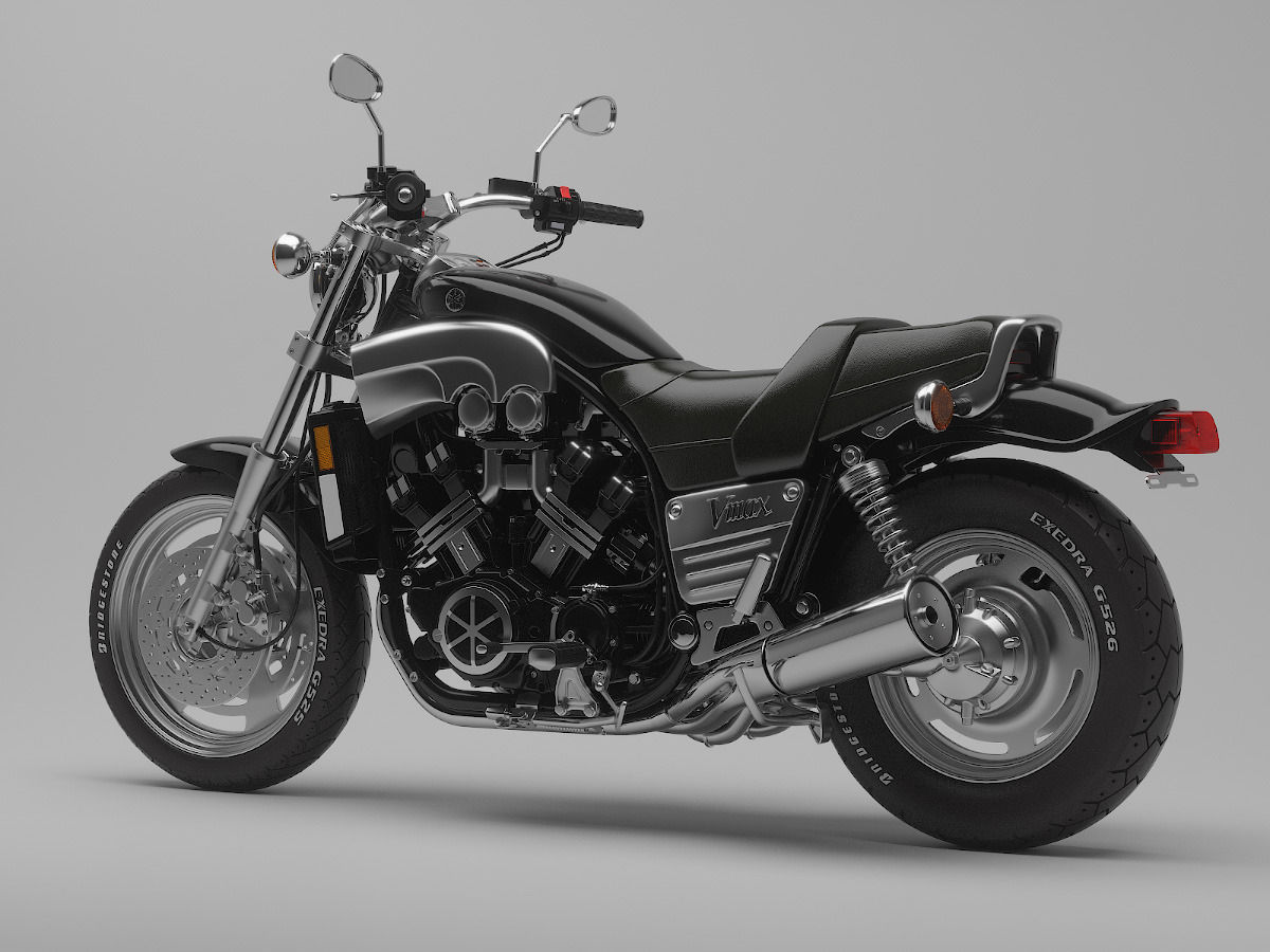Classic Motorcycle Yamaha V-Max 1200 3D model_2