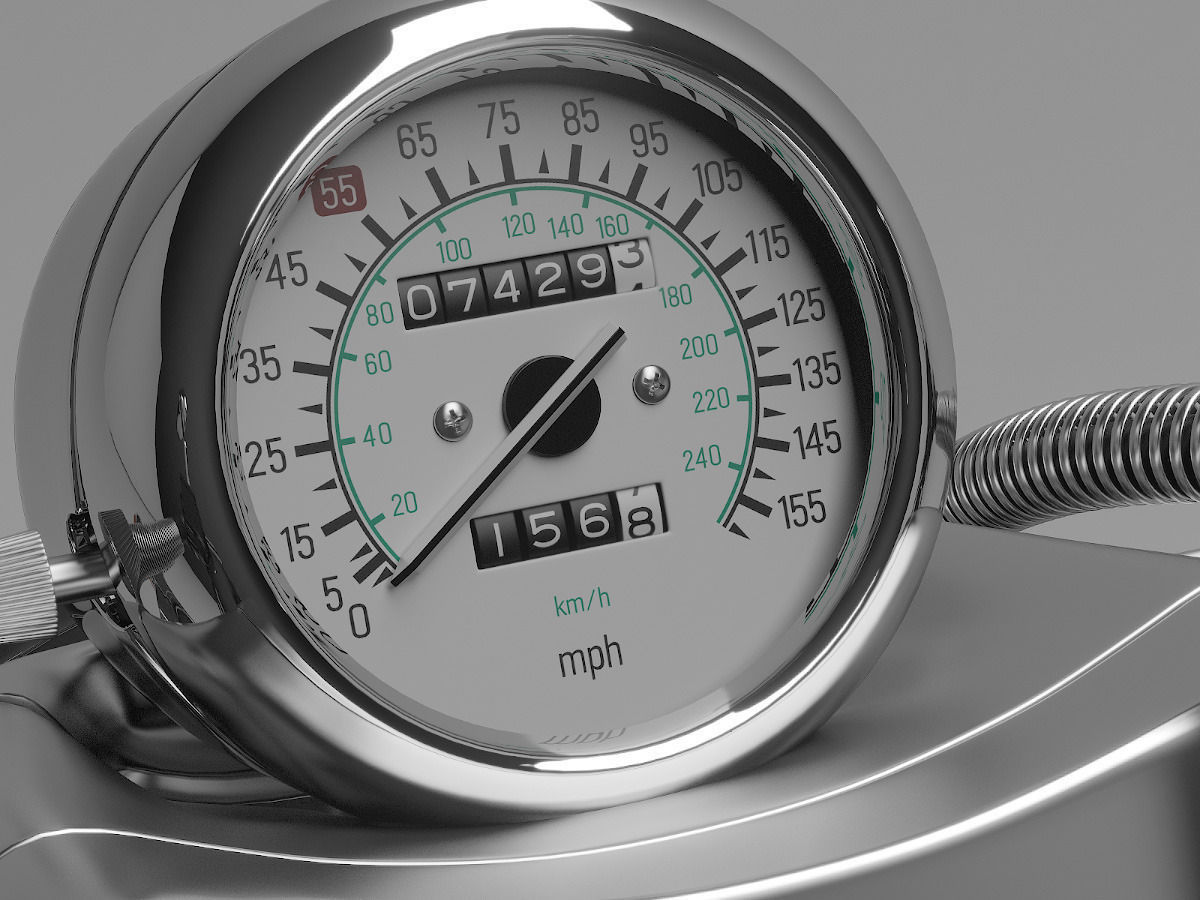 Classic Motorcycle Yamaha V-Max 1200 3D model_11