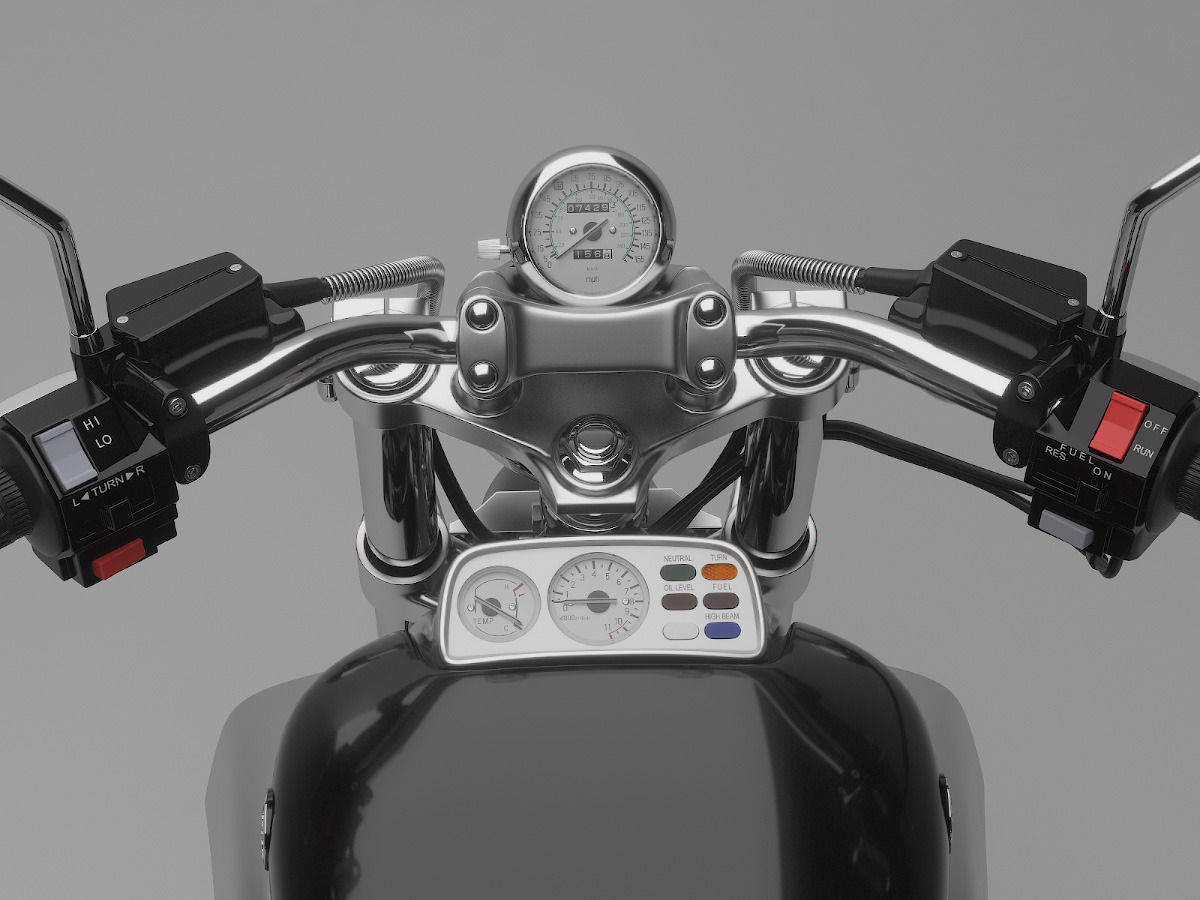 Classic Motorcycle Yamaha V-Max 1200 3D model_10