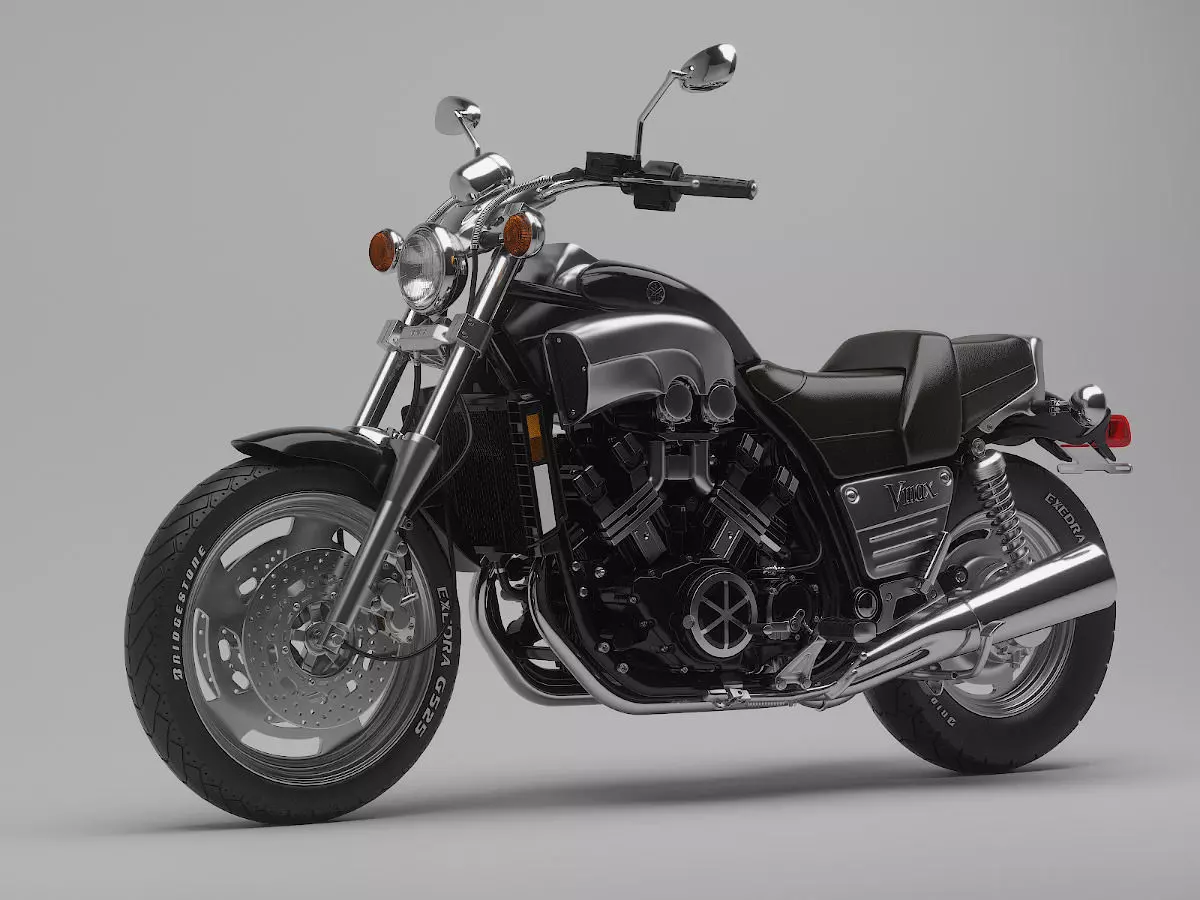 Classic Motorcycle Yamaha V-Max 1200 3D model_0