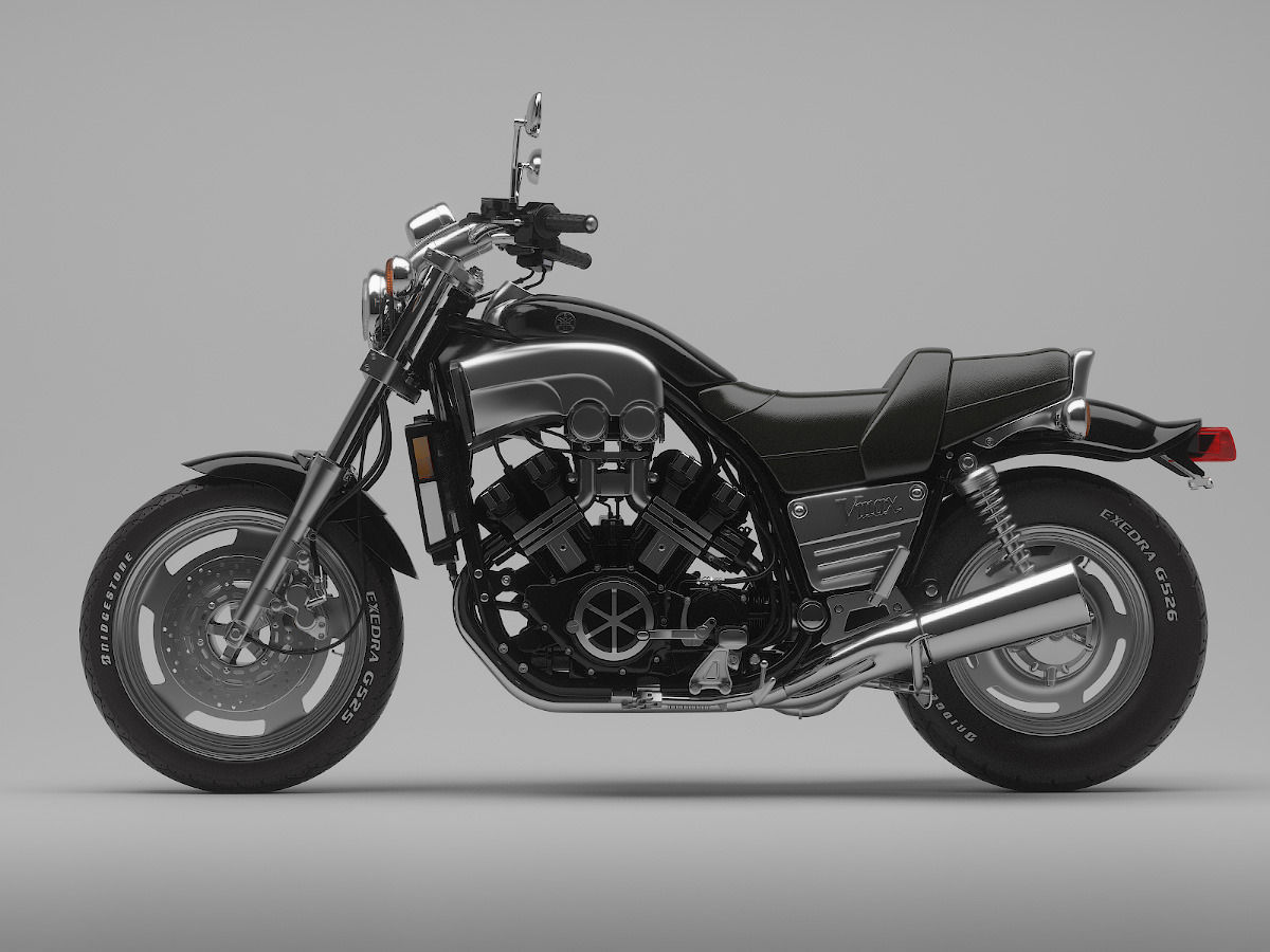 Classic Motorcycle Yamaha V-Max 1200 3D model_1