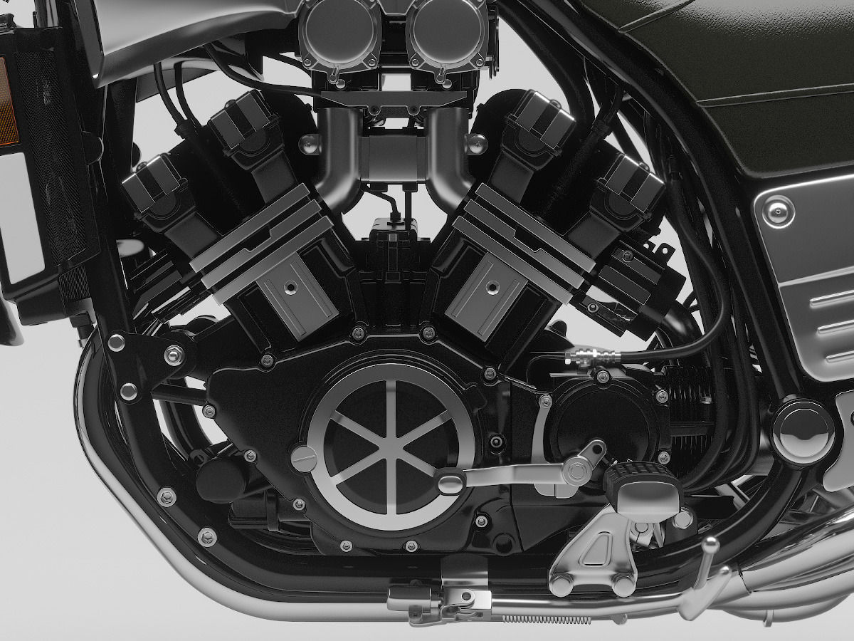 Classic Motorcycle Yamaha V-Max 1200 3D model_13