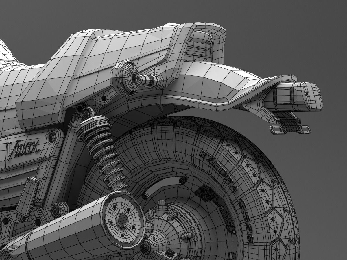 Classic Motorcycle Yamaha V-Max 1200 3D model_17