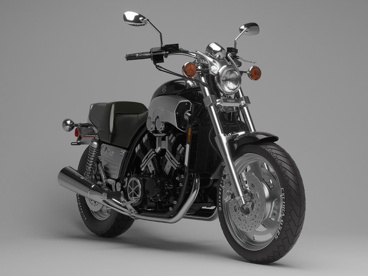 Classic Motorcycle Yamaha V-Max 1200 3D model_6