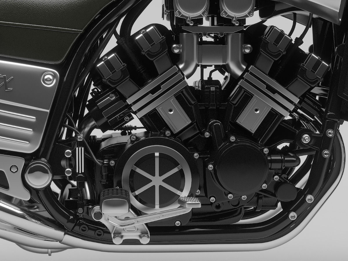 Classic Motorcycle Yamaha V-Max 1200 3D model_14